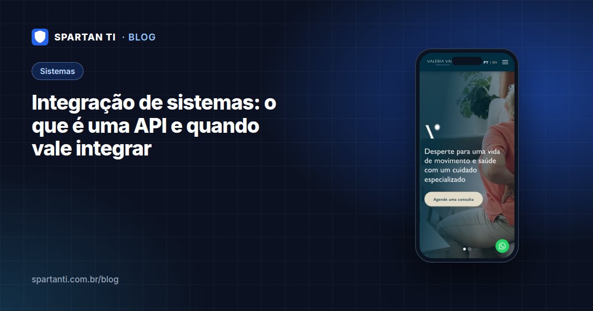 Dois monitores lado a lado mostrando um painel de pedidos e um controle de estoque, ligados por uma seta, representando a integracao entre sistemas