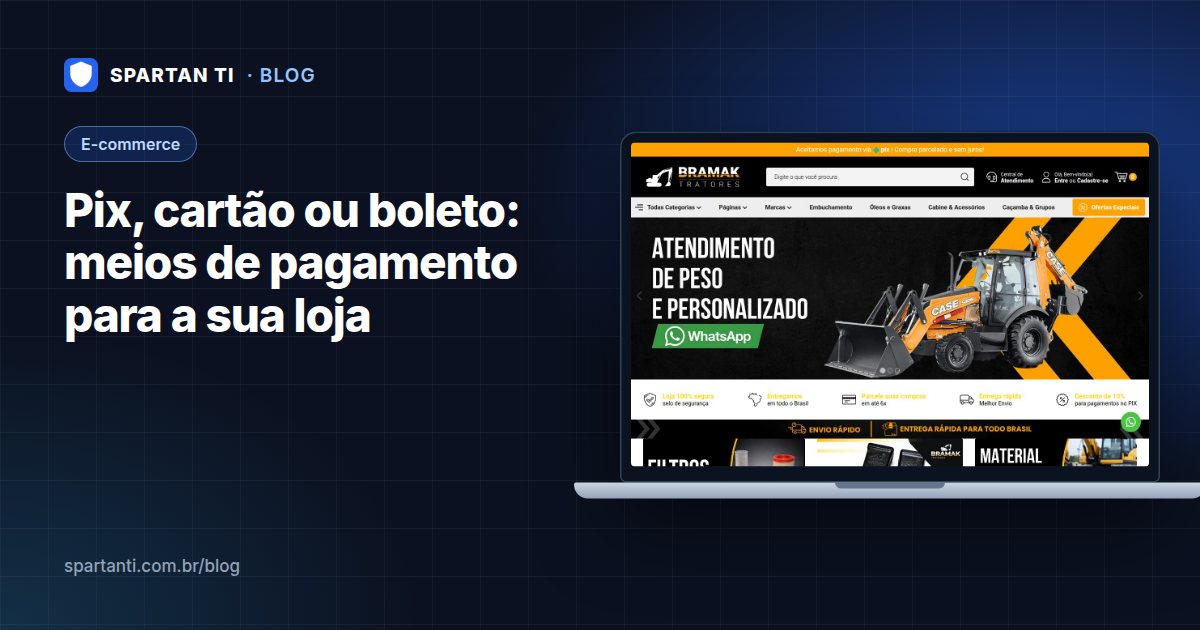 Celular exibindo um QR Code de pagamento Pix ao lado de um cartão de crédito e um boleto impresso sobre a mesa