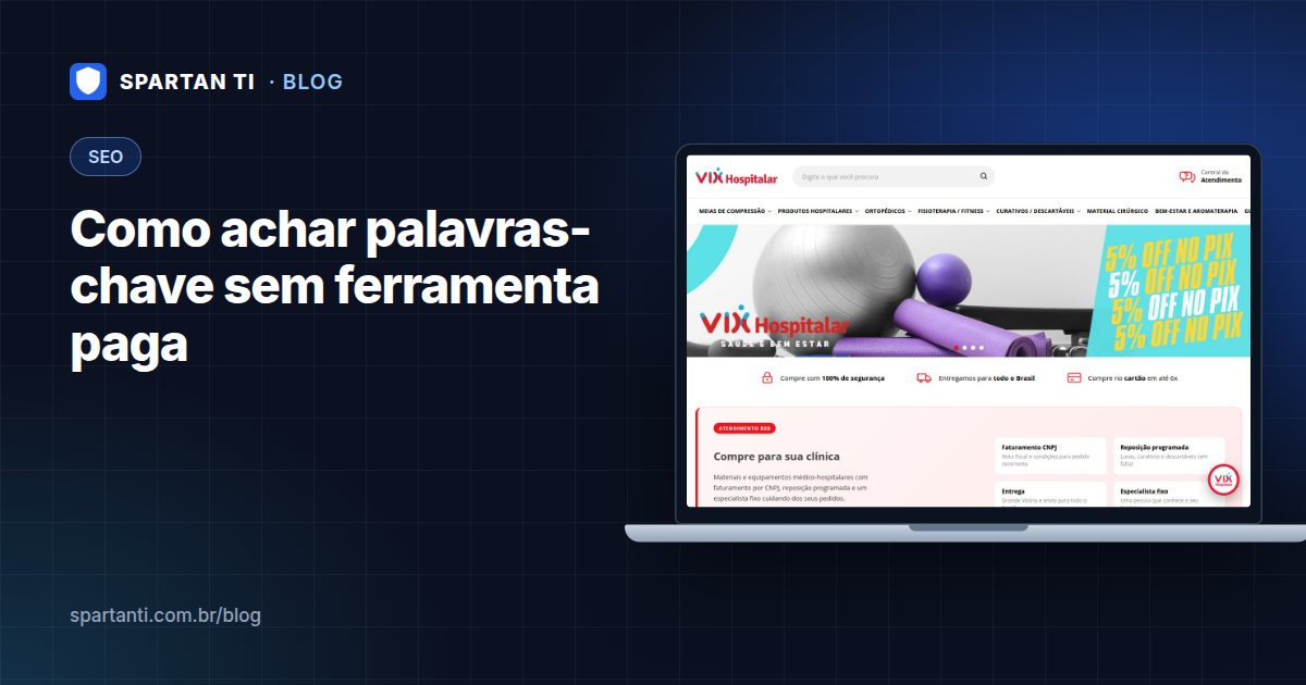 Tela de busca do Google com sugestões aparecendo abaixo do campo de pesquisa, ilustrando a pesquisa de palavras-chave gratuita
