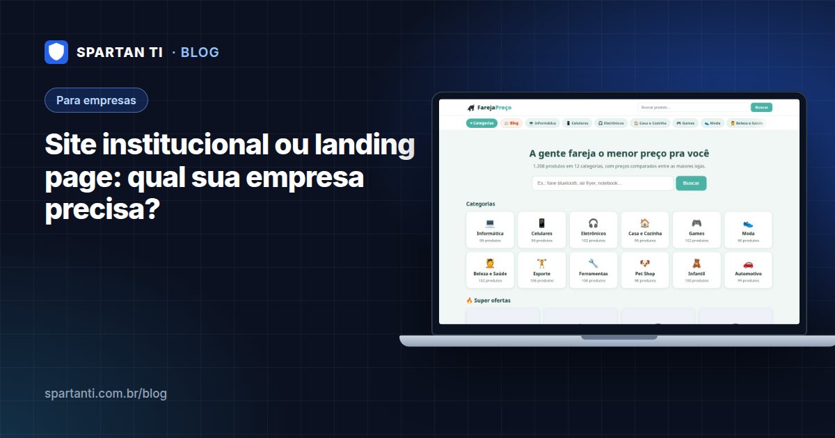 Comparação visual entre um site de várias páginas e uma página única com um botão de ação
